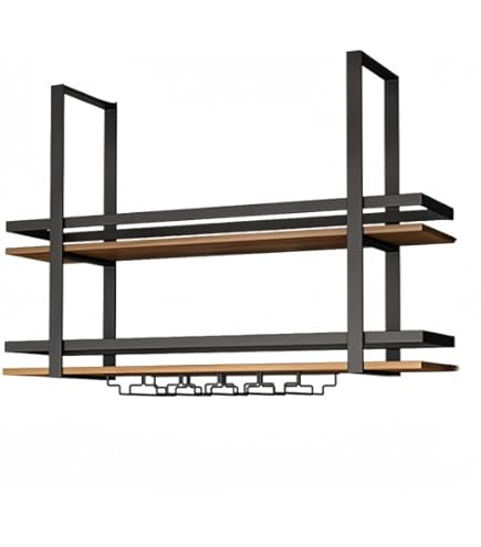 Amazon｜鉄チェーン記事とフック付き天井取り付け棚、単層吊り下げ収納